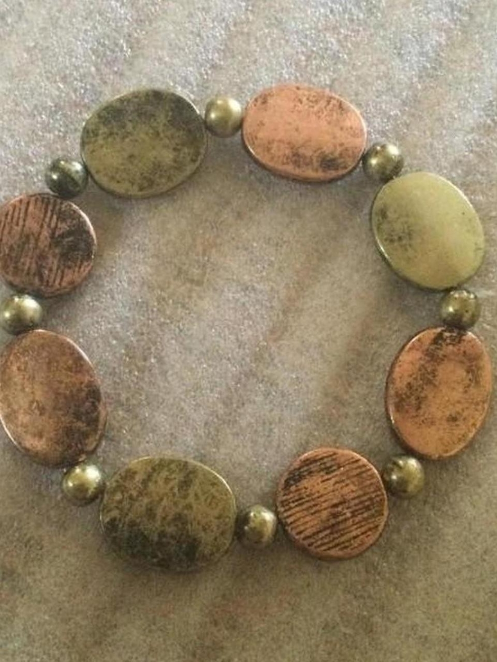 Copper And Gold Stretch Bracelet